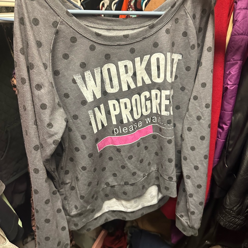 Chin Up Apparel Gray Polka Dot Sweatshirt